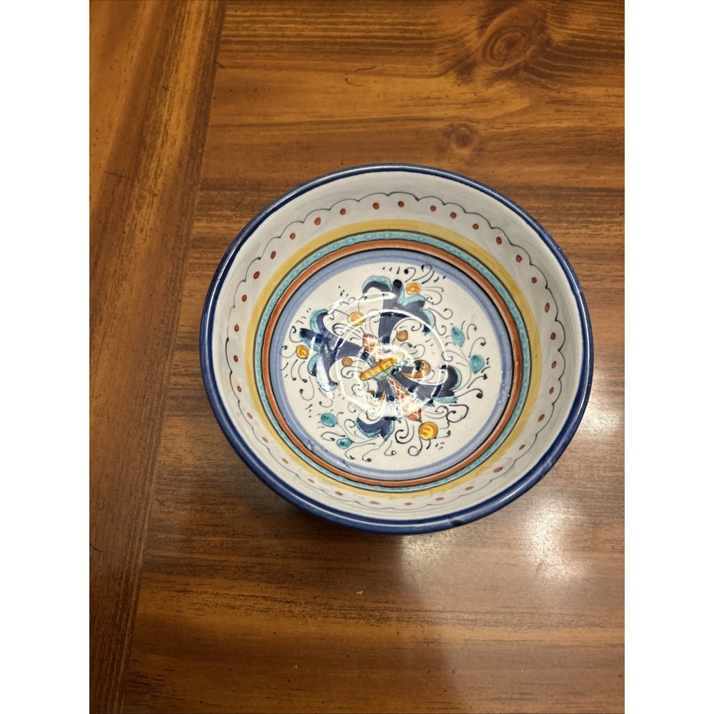 dipinto a mano pottery italy Rico Pattern 4.5 Inch Dipping Bowl Berry